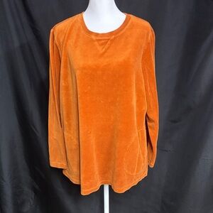 Women's Orange Velour Sweatshirt